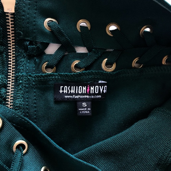 Fashion Nova Bandage Green Dress - Picture 3 of 3